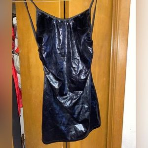 Black Pleather Mini Dress
